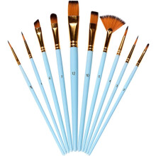 Acryl-Aquarellpinsel-Set mit Nylonborsten für Künstler, 10-teilig