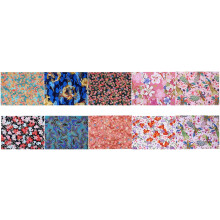 Patchworkstoff aus Baumwolle, 10 Quadrate im japanischen Blumenmuster, bronziert