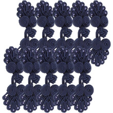 10 paires de boutons à nœud chinois, attaches en tissu à sept perles pour accessoires de costume Cheongsam