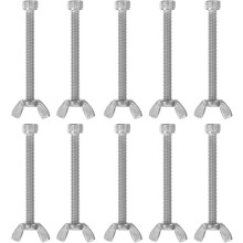 Set mit 10 Paar Edelstahlmuttern und M6-Maschinenschrauben, 6 cm Länge, zum handfesten Anziehen