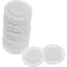 10 paar ronde magnetische drukknopen met 8 gaten voor snelle en eenvoudige bevestiging.