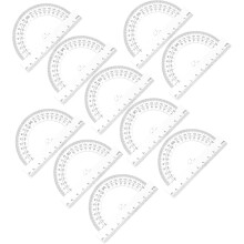Lot de 10 rapporteurs en plastique pour salle de classe, outil de mesure portable pour demi-cercle et angles.