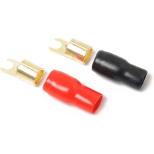 10 Paar 4ga Gabel-Crimpverbinder für Lautsprecherkabel, Messing-Drahtverbinder-Set