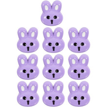 Lot de 10 boutons violets en forme de lapin pour enfants, boutons décoratifs en résine pour vêtements, résistants au décollement.