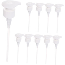 10 Stück Ersatzpumpenköpfe für Seifenspender im Badezimmer, passend für Shampoo-Behälter und einfach zu bedienen.