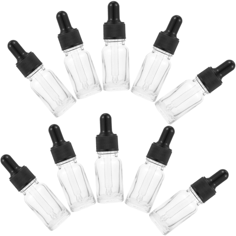 Hkhbjs 10Pcs 10Ml Essential Oil Glass Dropper Bottles Refillable Subpackaging Bottles