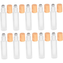 10 leere Glas-Rollflaschen für ätherische Öle, Hautpflege, Massage, Auftragen, Proben, mattiert