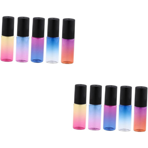 10pcs Glass Roller Bottles Gradient Roller Oils Portable for Home Travel Use