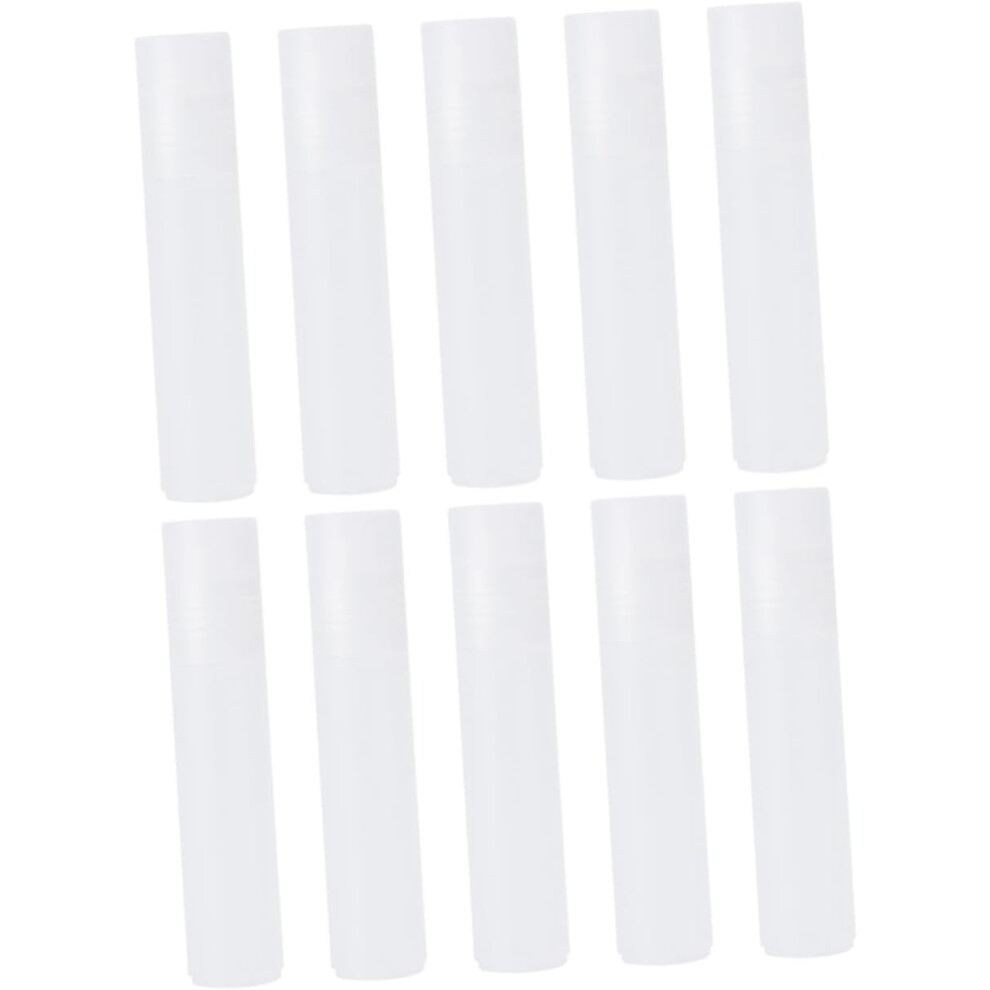 Hkhbjs White 10Pcs Roller Bottle Essential Oil Bottle Steel Balls Leakproof Portable For Travel Empty Refillable Pp Beads