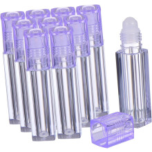 10pcs Square Plastic Roller Bottles for Lip Oil Bottles Roller Ball for Essential Oil and Perfume Applications