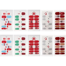 10sheet Christmas Nail Art Stickers Wraps Nail Decals Wraps for Home Salon for Xmas Decorations Easy to Apply