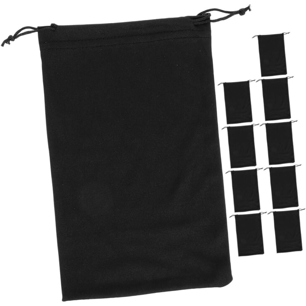 Hkhbjs Black 10Pcs Microfiber Ski Goggle Bag Soft Drawstring Pouch For Sunglasses Skiing And Snowboarding Goggles Case