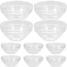 10 Stück kleine runde Dessertschalen aus Glas, 75 ml Fassungsvermögen, kompakt, leicht, hitzebeständig