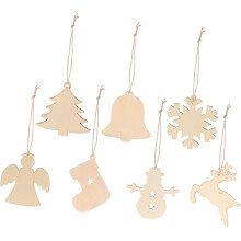 70 Stück Weihnachtsanhänger aus sicheren Holzscheiben mit Schneemannmotiven zur Heimdekoration