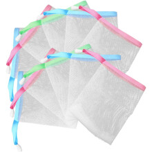 10 Stück Seifenaufbewahrungsbeutel, Netz für handgemachte Seife, Gesichtsreinigungsgerät, Körperpeeling, Peeling-Aufbewahrung, zufällige Farbe