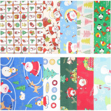 10 Blatt Weihnachtsstoff, grüner Baumwoll-Patchworkstoff mit Blumenmuster, DIY-Stoff für Weihnachtsbasteleien