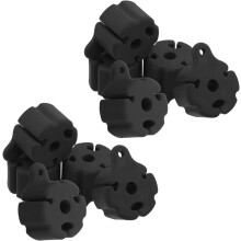 Lot de 10 sangles de maintien pour cannes à pêche télescopiques en silicone souple noir, avec clips portables