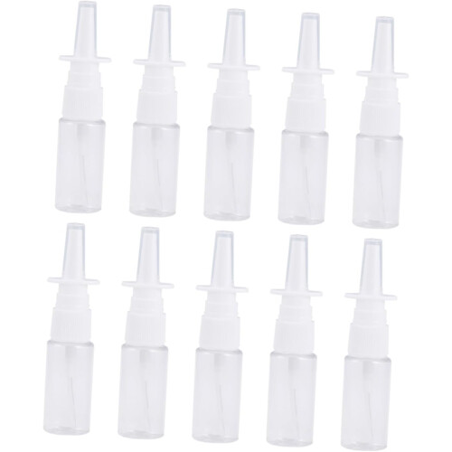 10pcs Flat-shouldered Bottle Nasal Spray Bottle Empty Sprayer for Fine Mist Spray