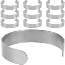 10 Stück Edelstahl-Armbandrohlinge mit verstellbarem, offenem Design