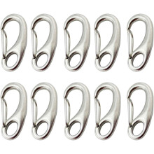 10 Stück 50 mm Edelstahl-Federhaken, Karabinerhaken, gebogene, praktische Aufhängeclips