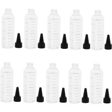 10pcs 100ml espremer garrafas gota preto tampas parafuso plástico aplicador garrafas recarregáveis