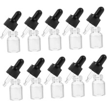 10 Stück 5 ml Glasfläschchen mit Tropfverschluss für ätherische Öle und schwarzen Kappen, auslaufsichere Aromatherapie-Ölspender