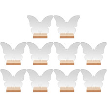 10er-Set Tischkarten aus Acryl für Hochzeiten, Schmetterlingsform, schlichtes Design