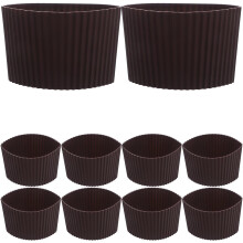 10 Stück Silikon-Kaffeebecherhüllen, konisch geformt, dick, rutschfest