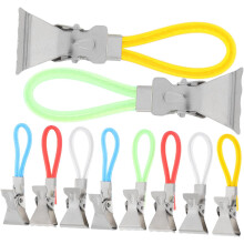 10 Stück Handtuchclips aus Metall mit Aufhängeschlaufe für Bad, Küche und Strand