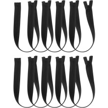 10 Stück schwarze, wasserdichte Nylon-Reißverschlussanhänger, 40 cm, einseitig, offen, TPU-Band