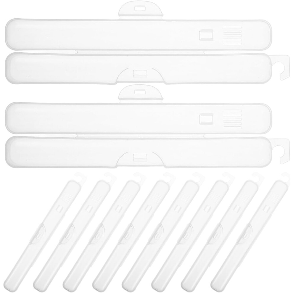 Hkhbjs 10Pcs Portable Pp Toothbrush Boxes With Hook Travel Toothbrush Holders Plastic Toothpaste Containers