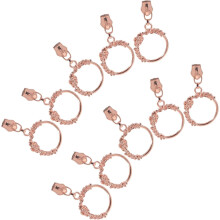 10-teiliges Set mit roségoldenen Metall-Reißverschlussköpfen, Mehrzweck-Reißverschlussanhänger