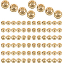 100 Stück 14 Karat vergoldete, 2 mm große, runde Zwischenperlen aus Kupfer für die Schmuckherstellung (DIY).
