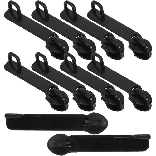 10pcs Replacement Zipper Slider Nylon Zipper Puller with Userfriendly Design Enhanced Security Black