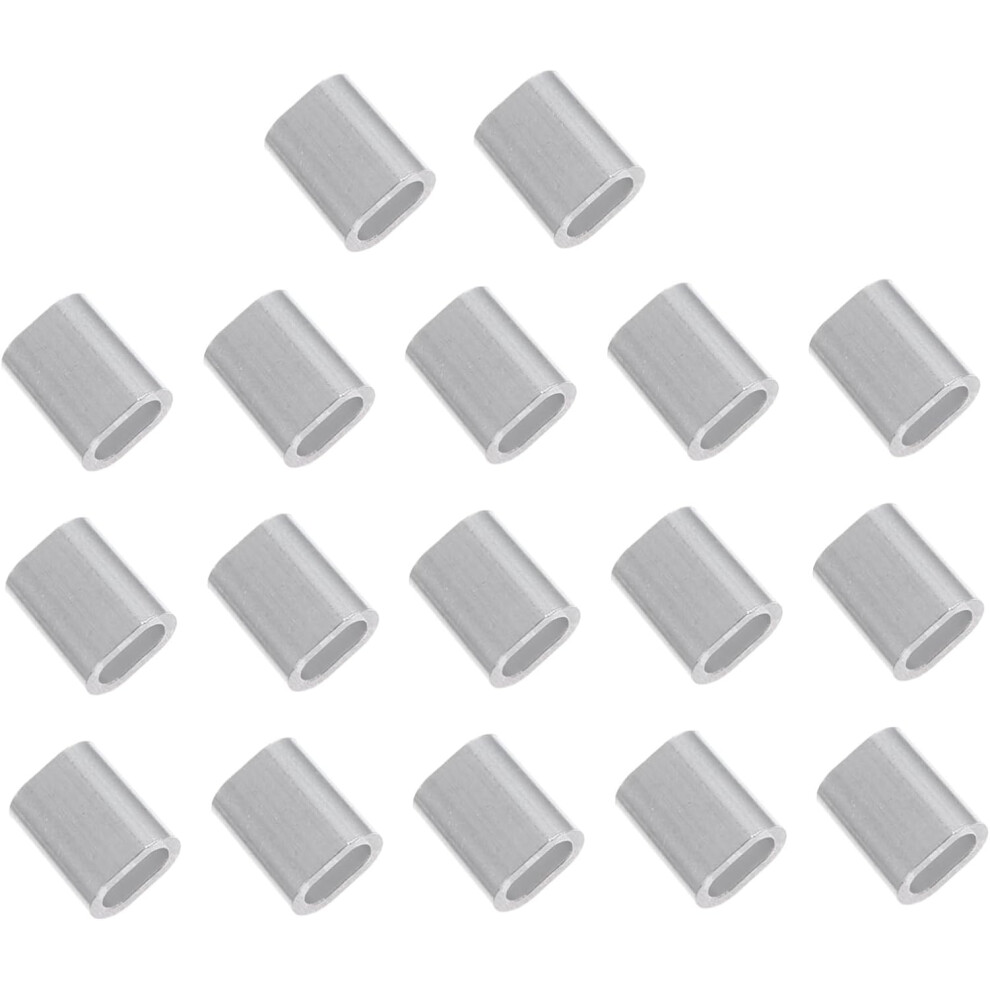 100Pcs Aluminum Crimping Loop Sleeves Wire Rope Thimbles Cable Sleeve Kit Fishing Crimping 5455468313646