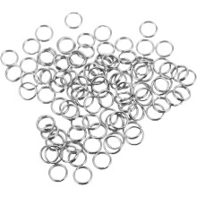 100 Stück kleine Schlüsselringe aus Edelstahl, doppelt runde Schlüsselanhängerverbinder, 0,6 x 6 mm