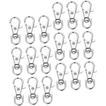 100 Stück Metall-Karabinerhaken mit Drehgelenk, große Karabinerhaken