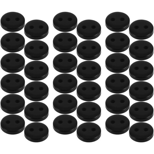 100pcs Black Round 2-Hole Buttons for Sewing and Craft DIY Projects