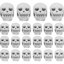 100 große Totenkopfperlen für Armbänder, Halsketten, Ohrringe, Halloween-Bastelarbeiten und Schmuckherstellung (DIY)