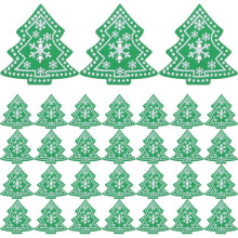 100 boutons en bois en forme de sapin de Noël pour la couture et la décoration (lot de 100).