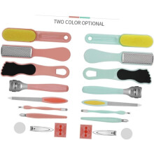 10-delige pedicureset met voetvijl en manicureset voor thuisgebruik, inclusief nagriemduwer en nagelslijper.