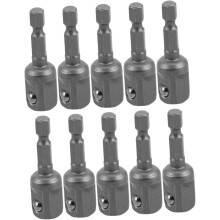 10-teiliges Set mit 1/2-Zoll- auf 1/4-Zoll-Sechskantschaft-Schlagschrauber-Adaptern, Stahl-Adapterbit-Verlängerungen