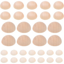 150 Stück unfertige halbe Holzkugeln, DIY-Holzperlen, Bastelbedarf, natürliche, rohe Holz-Halbkugeln