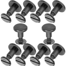 Kit di 10 rivetti per rilegatura in pelle nera, rivetti in rame da 9/5x8 mm
