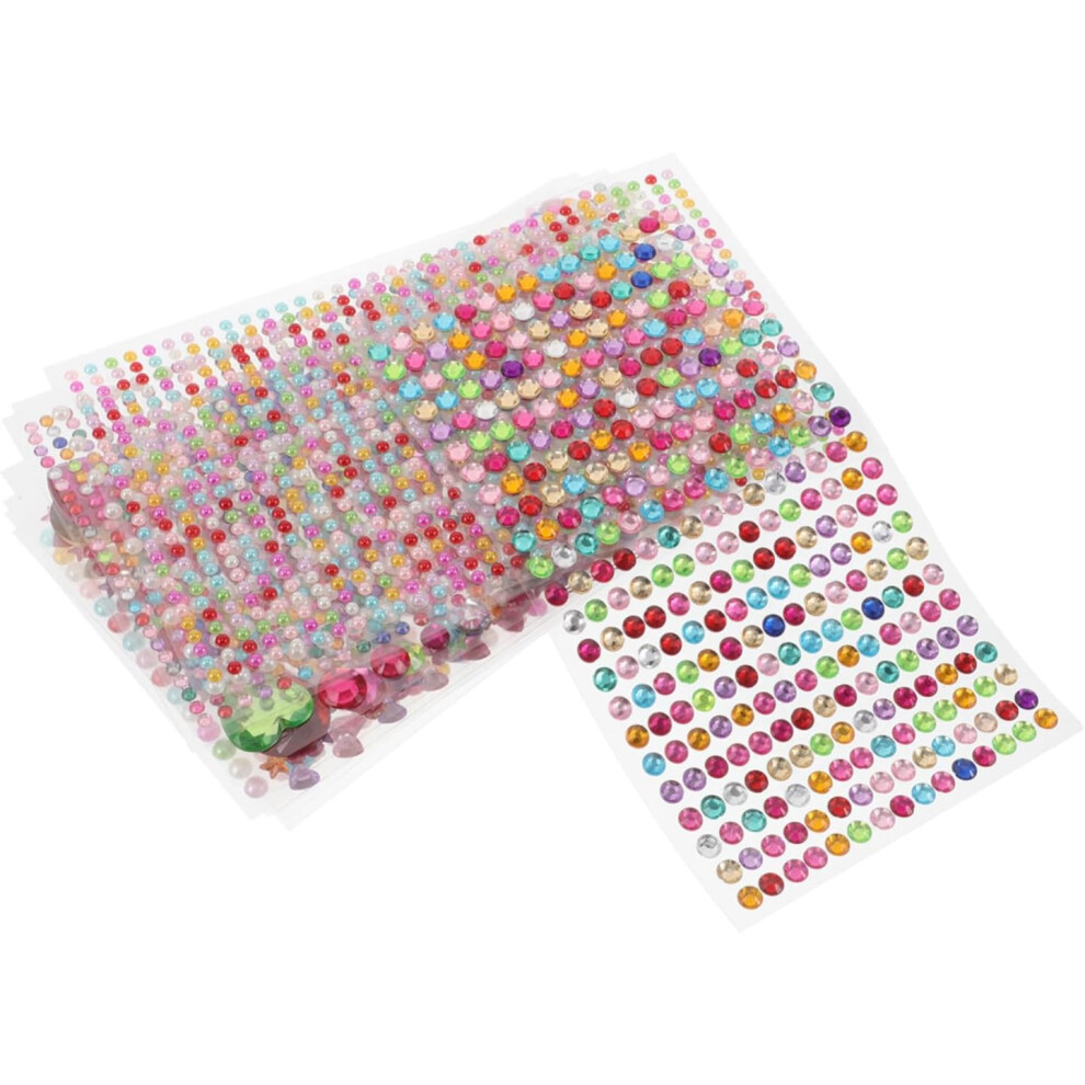 Hkhbjs 11Sheets Assorted Acrylic Rhinestone Stickers For Crafts Gemstone Craft Sticker Self-Adhesive