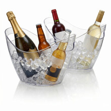 2x Large Clear Acrylic Ice Bucket Drinks Champagne Cooler Tub Chiller