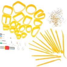 118-teiliges Set mit Ausstechformen aus Kunststoff-Polymer-Ton für Ohrringe und Anhänger, gelbes Ton-Schneidewerkzeug-Set