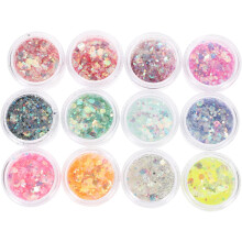 12-farbiges Glitzergel-Set mit Glitzer-Pailletten für Gesicht und Haare – perfekt für Party-Make-up und Nagelkunst