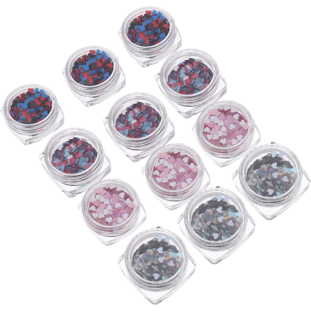 Hkhbjs Sequin Love Nail Art Accessories Heart Shaped Glitter Nail Decals For Diy Manicure Glitter