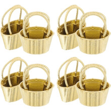 12 kleine Aufbewahrungsboxen für Blumenkörbe, goldene Servierkörbe, Behälter für Hochzeitsgeschenke